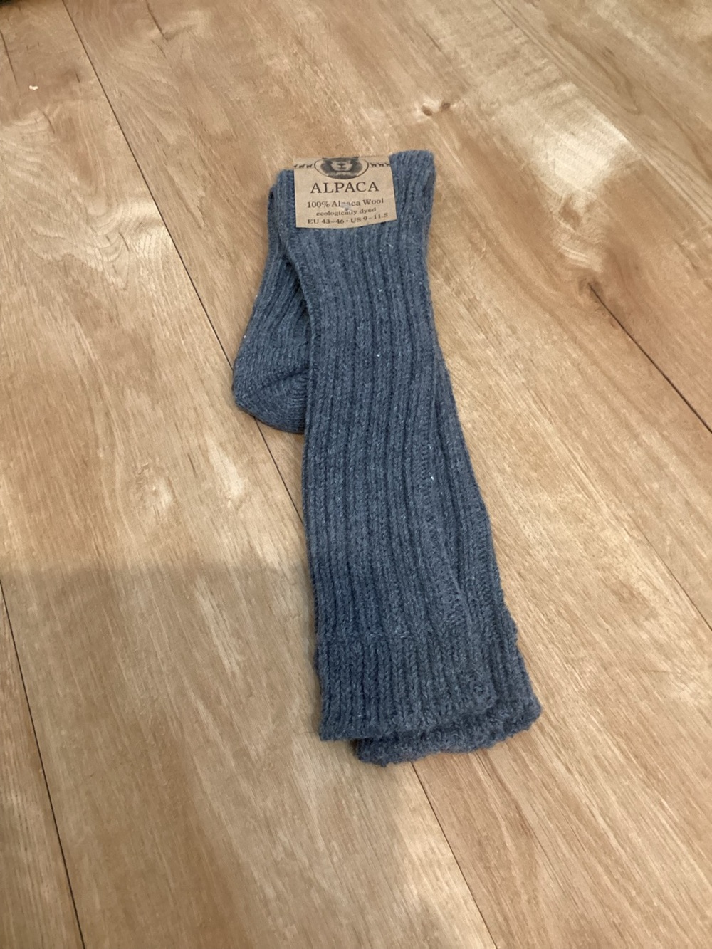 BRUBAKER Nature 100% Alpaca Wool Socks Gray EU 43-46 US 9-11.5 New